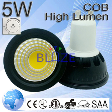 Black 5w gu10 COB LED spotlight